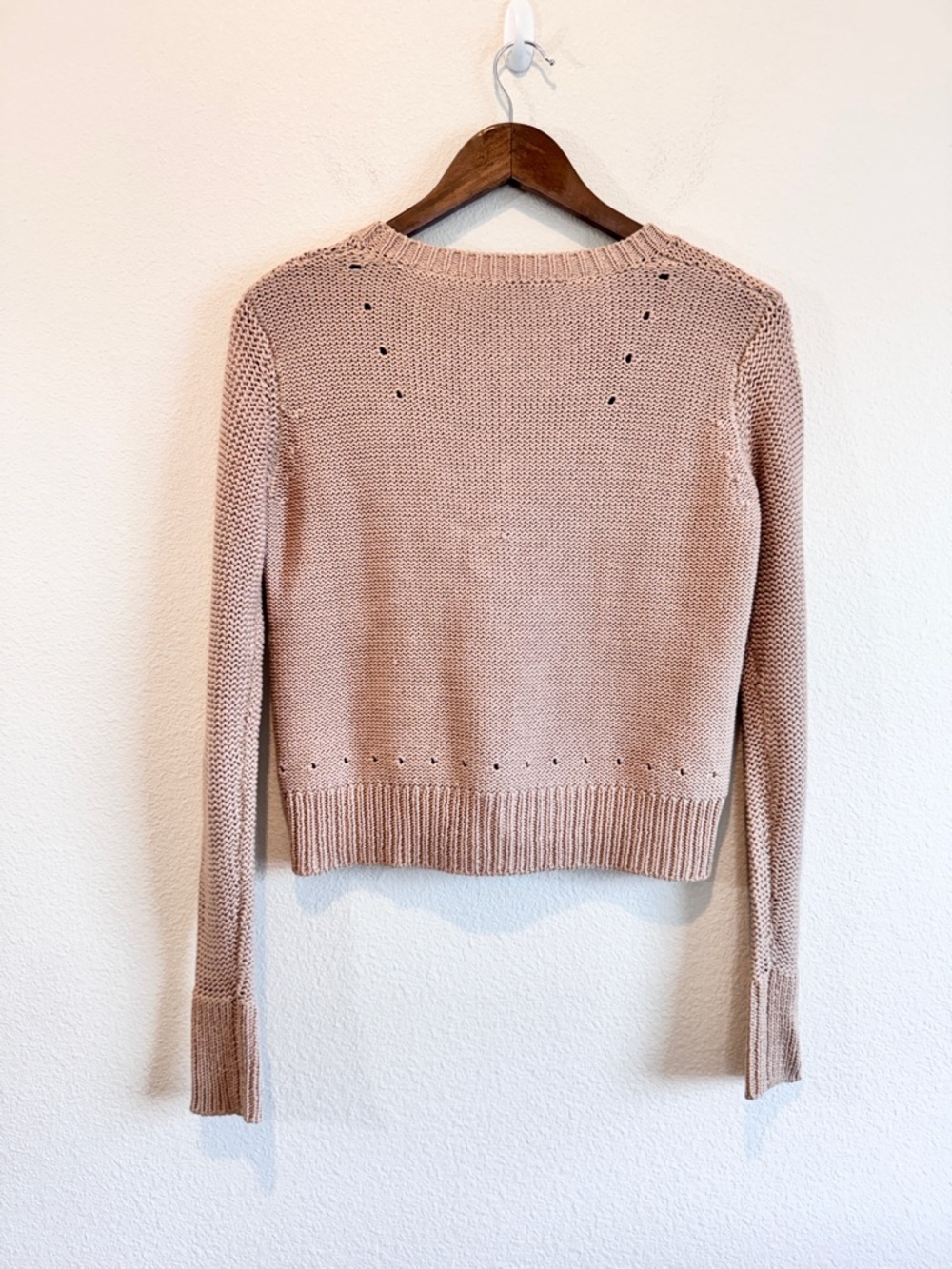 Alexander Wang Cropped Knit Sweater Minimalist Neutral Capsule Core XS B62 - Picture 7 of 8